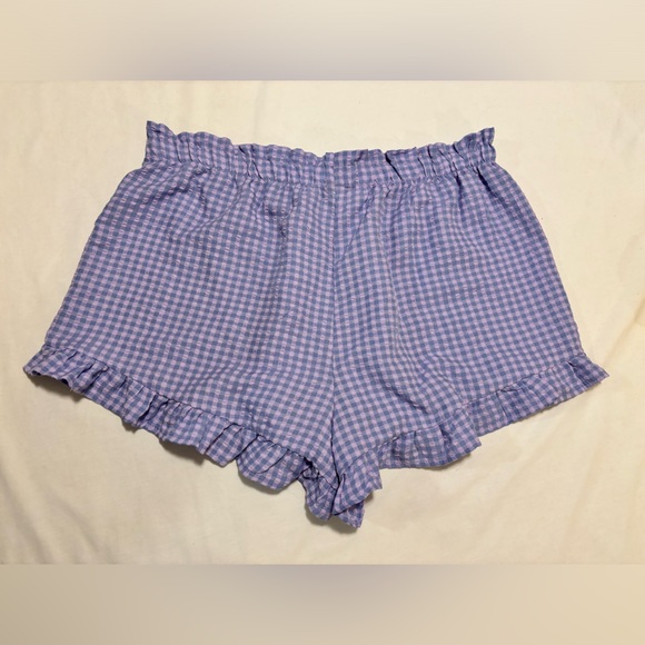 Wild Fable purple/blue gingham shirts with ruffle, XXL - Picture 2 of 6